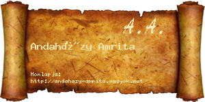 Andaházy Amrita névjegykártya